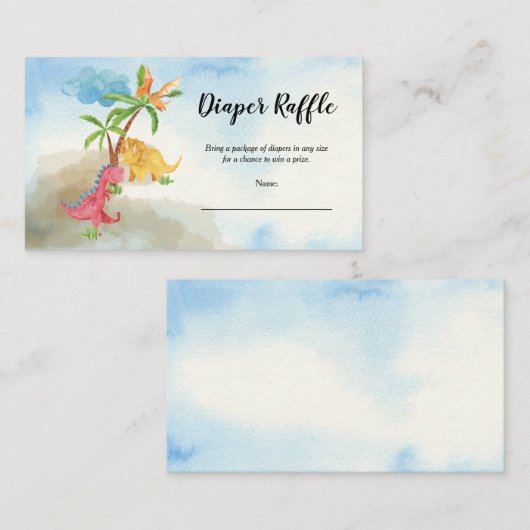 Niedliche Dinosaurier spielen Kinderdusche Windeln Begleitkarte (Vorne/Hinten)