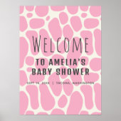 Niedliche Dinosaurier Spots Girl Baby Begrüßungsze Poster (Vorne)