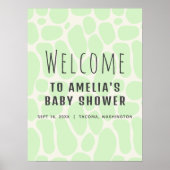 Niedliche Dinosaurier-Spots Neutral Baby Begrüßung Poster (Vorne)