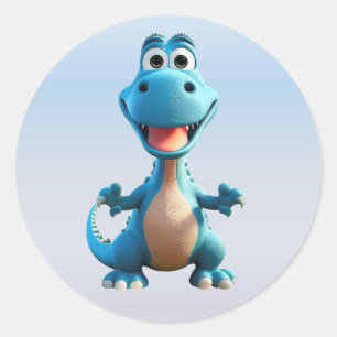 Niedliche Dinosaurier-Stickers Runder Aufkleber