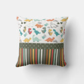 Niedliche Dinosaurier Stripe Pattern Kids Kissen (Rückseite)