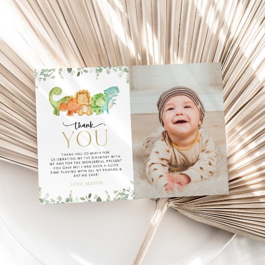 Niedliche Dinosaurier, T-Rex, Jurassic, erster Geb Dankeskarte