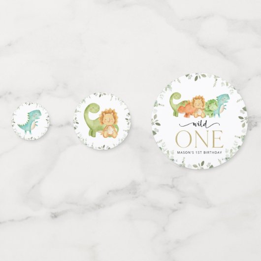 Niedliche Dinosaurier, T-Rex, Jurassic, erster Geb Konfetti (Vorderseiten)