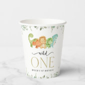 Niedliche Dinosaurier, T-Rex, Jurassic, erster Geb Pappbecher (Rückseite)