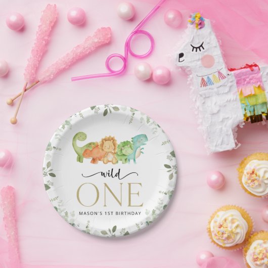 Niedliche Dinosaurier, T-Rex, Jurassic, erster Geb Pappteller (Party)