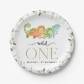 Niedliche Dinosaurier, T-Rex, Jurassic, erster Geb Pappteller (Vorderseite)