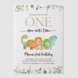 Niedliche Dinosaurier, T-Rex, Jurassic, erster Geb Pergament Einladungen