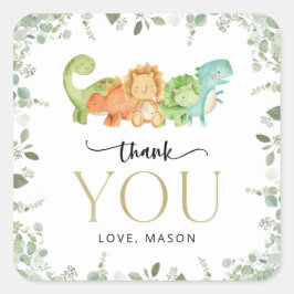 Niedliche Dinosaurier, T-Rex, Jurassic, erster Geb Quadratischer Aufkleber