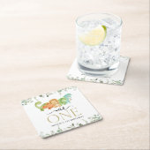 Niedliche Dinosaurier, T-Rex, Jurassic, erster Geb Rechteckiger Pappuntersetzer (Vor Ort)