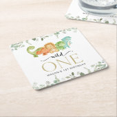 Niedliche Dinosaurier, T-Rex, Jurassic, erster Geb Rechteckiger Pappuntersetzer (angewinkelt)