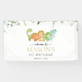 Niedliche Dinosaurier, T-Rex, Jurassic, Geburtstag Banner (Horizontal)