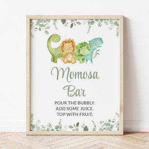 Niedliche Dinosaurier, T-Rex, Jurassic, Momosa Bar Poster