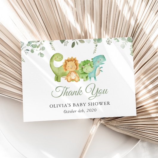 Niedliche Dinosaurier, T-Rex, Jurassik, Babydusche Dankeskarte