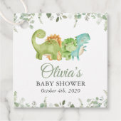 Niedliche Dinosaurier, T-Rex, Jurassik, Babydusche Geschenkanhänger (Vorderseite)