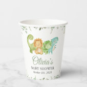 Niedliche Dinosaurier, T-Rex, Jurassik, Babydusche Pappbecher (Vorderseite)