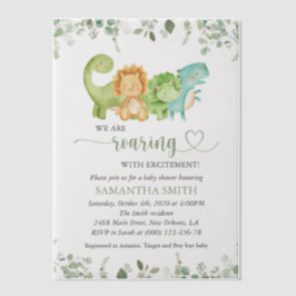 Niedliche Dinosaurier, T-Rex, Jurassik, Babydusche Pergament Einladungen