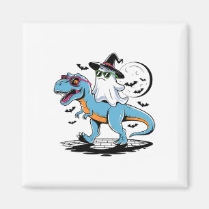 Niedliche Dinosaurier T Rex und Geist zu Halloween Magnet