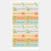 Niedliche Dinosaurier Tagesstätte Name Kleidung Etiketten (Blatt)