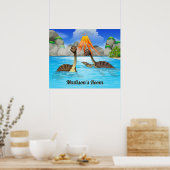 Niedliche Dinosaurier-Textposter Poster (Küche)