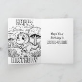 Niedliche Dinosaurier und Farbseite Geburtstag Karte (Innenseite)
