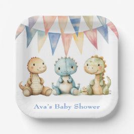 Niedliche Dinosaurier und Friends Boy Baby Dusche Pappteller