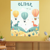 Niedliche Dinosaurier und Heißluftballons Leinwanddruck (Insitu (Wohnzimmer))