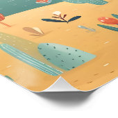 Niedliche Dinosaurier und Heißluftballons Poster (Ecke)