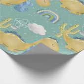 Niedliche Dinosaurier- und Kaktus-Muster für Kinde Geschenkpapier (Ecke)