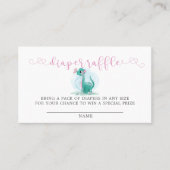 Niedliche Dinosaurier- und Pink Peony Diaper Raffi Visitenkarte (Vorderseite)
