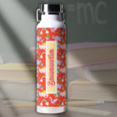 Niedliche Dinosaurier und Regenbogen Trinkflasche