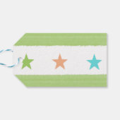 Niedliche Dinosaurier und Stars Kinderdusche Danke Geschenkanhänger (Rückseite Horizontal)