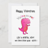 niedliche Dinosaurier Valentine Ehefrau Card Feiertagskarte (Vorderseite)