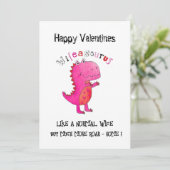 niedliche Dinosaurier Valentine Ehefrau Card Feiertagskarte (Stehend Vorderseite)