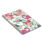 Niedliche Dinosaurier Vintages Blumenmuster Notizblock (Rechte Seite)