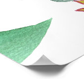 Niedliche Dinosaurier Vintages Blumenmuster Poster (Ecke)