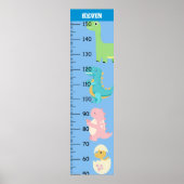 Niedliche Dinosaurier-Wachstumstabelle Poster (Vorne)