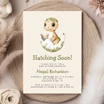 Niedliche Dinosaurier Wasserfarbe Bald Babydusche