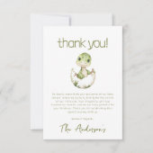 Niedliche Dinosaurier Wasserfarbe Kinderdusche Dankeskarte (Vorderseite)