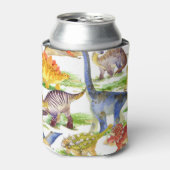 Niedliche Dinosaurier Wasserfarbe Nahtlose Kunst Dosenkühler (Kanne Vorderseite)