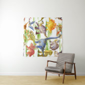 Niedliche Dinosaurier Wasserfarbe Nahtlose Kunst Wandteppich (Beispiel (Horizontal))