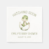 Niedliche Dinosaurier Wasserfarbenhahn Bald Babydu Serviette (Vorderseite)