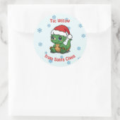 Niedliche Dinosaurier Weihnachten bis/von Geschenk Runder Aufkleber (Tasche)