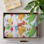 Niedliche Dinosaurier Weihnachten Personalisiert Seidenpapier (Geschenk)