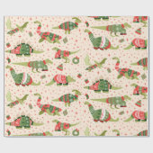 Niedliche Dinosaurier Weihnachts-Sweaters Packpapi Geschenkpapier (Flach)