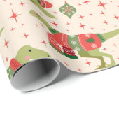 Niedliche Dinosaurier Weihnachts-Sweaters Packpapi Geschenkpapier (Rolleneckpunkt)