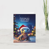 Niedliche Dinosaurier Weihnachtskarte Feiertagskarte (Vorderseite)