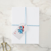 Niedliche Dinosaurier Weihnachtsmannmütze Kids Blu Geschenkanhänger (Mit Garn)