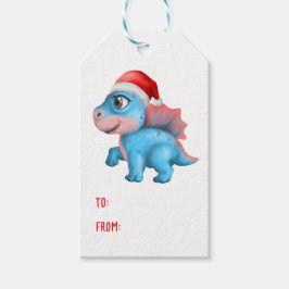 Niedliche Dinosaurier Weihnachtsmannmütze Kids Blu Geschenkanhänger
