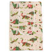 Niedliche Dinosaurier Weihnachtssüßer Mittlere Geschenktüte (Rückseite)