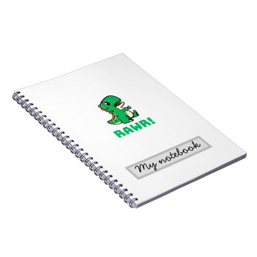 Niedliche Dinosaurier-Zeitschrift rawr personalisi Notizblock (Rechte Seite)
